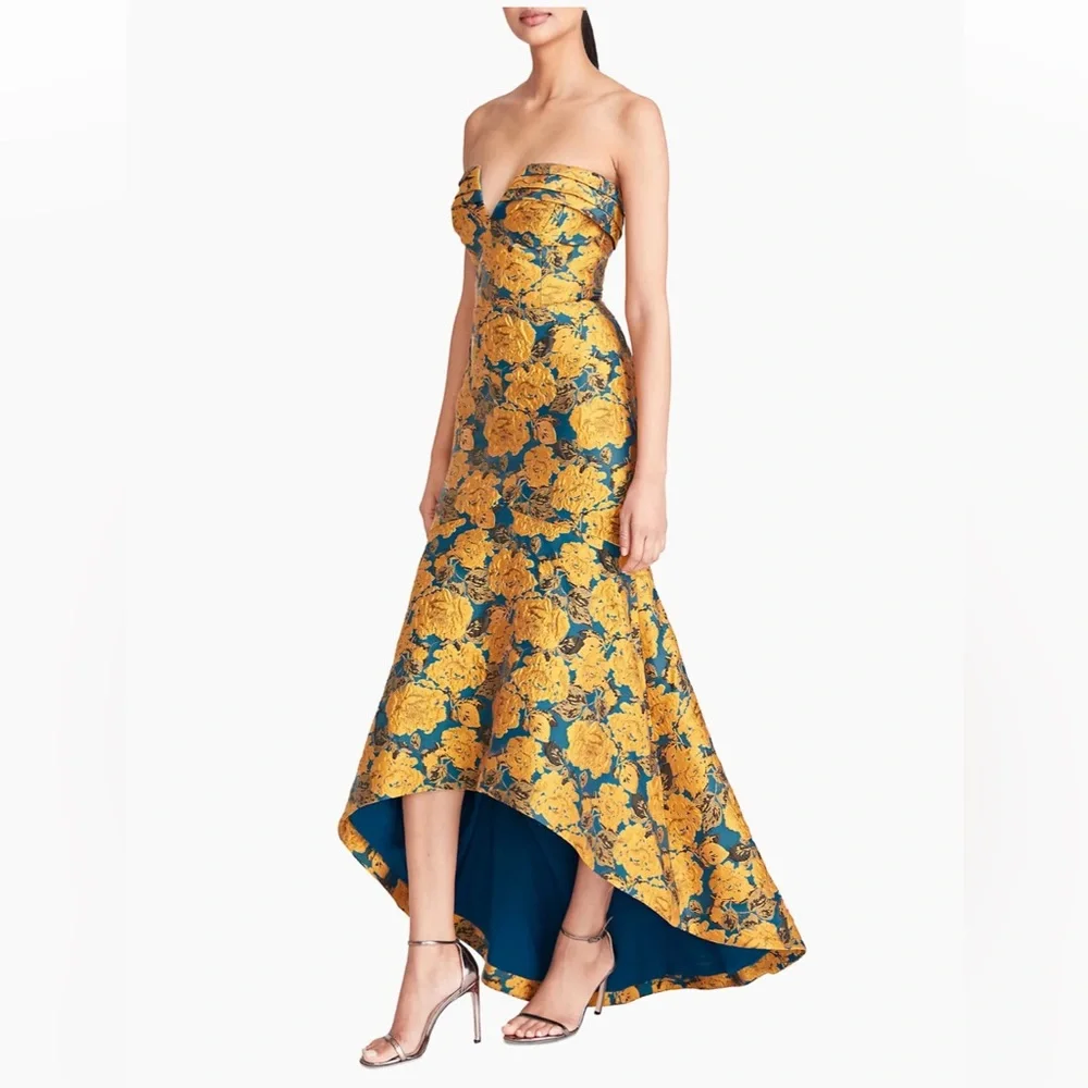Theia Octavia Floral Fit-&-Flare Dress Neptune (D2) - Picture 4 of 8